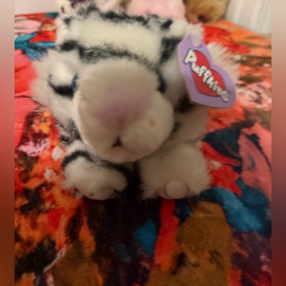 Puffkin Other - White and Black Plush Tiger